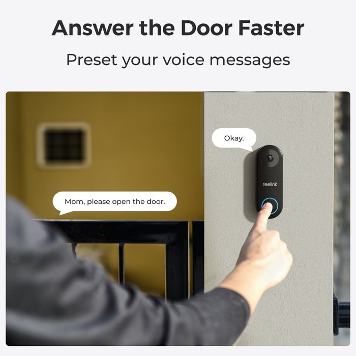 Sonerie Video Reolink D340W, WiFi, vedere nocturna, camera 5MP