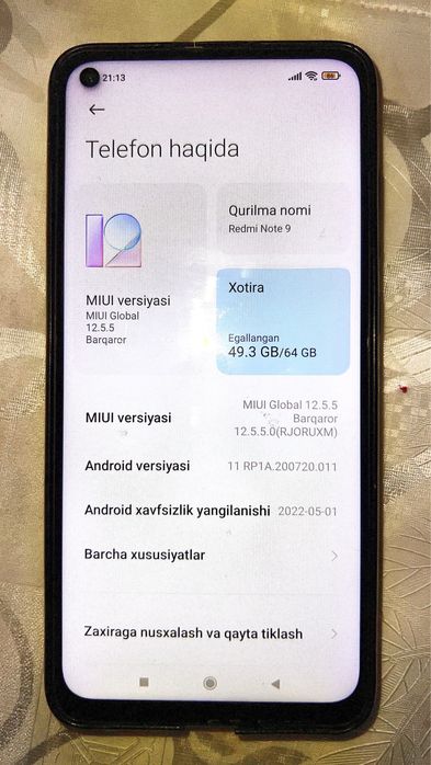 Redmi note 9 Sotiladi