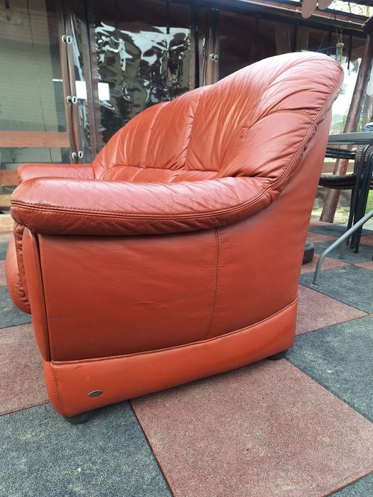 Canapea piele naturală + fotoliu