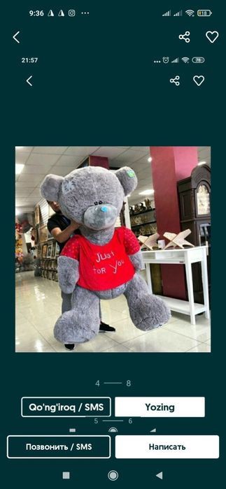 Teddi, Teddy OPTIM MAGAZIN..teddi ayiq(50sm 3metr gacha)