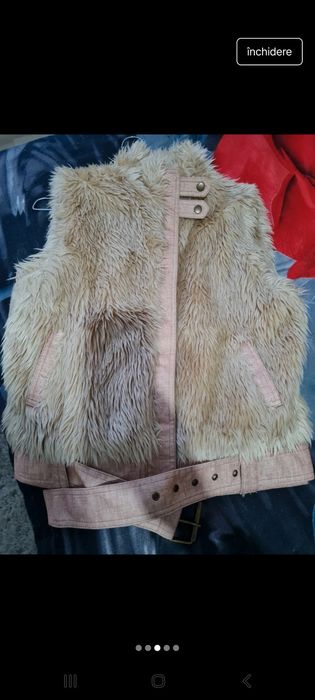 Vesta dama ,crem+ cadou cămașă verde XL