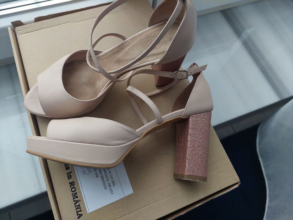 Sandale elegante Tosi Shoes, piele naturală, mărimea 35, toc 9 cm