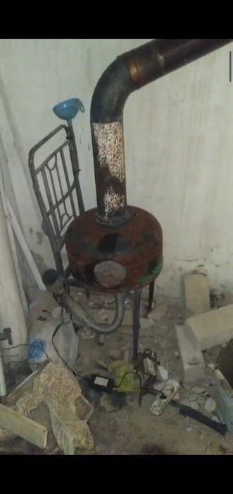 Печка в гараж на отработке