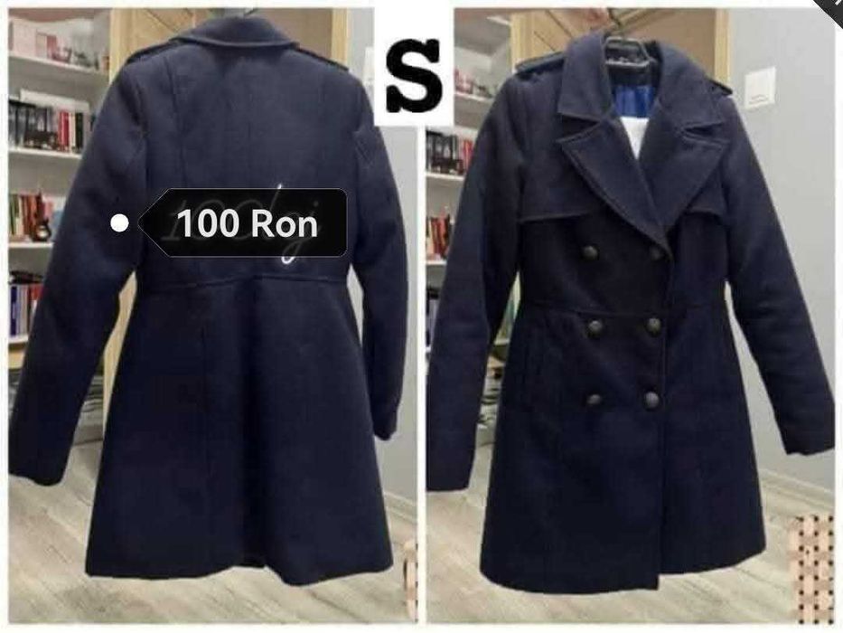 Palton de femei albastru închis