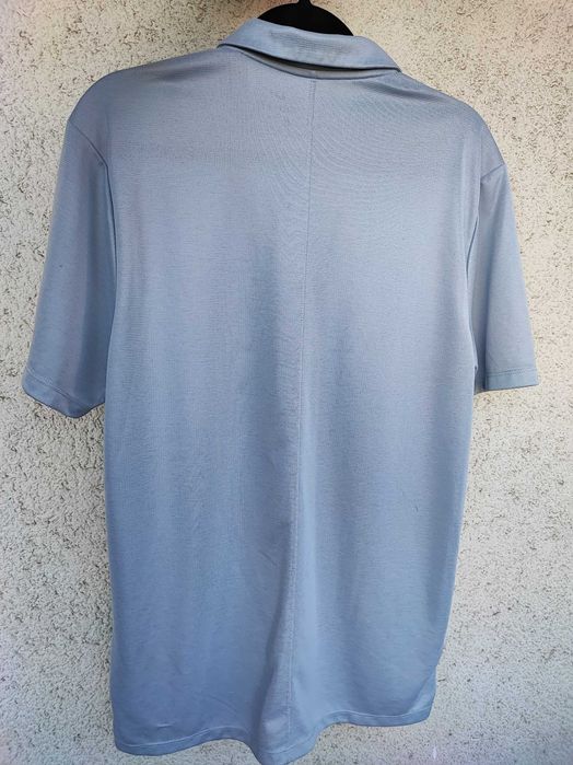 Tricou Polo Nike gri deschis, material tehnic din poliester, mărimea M