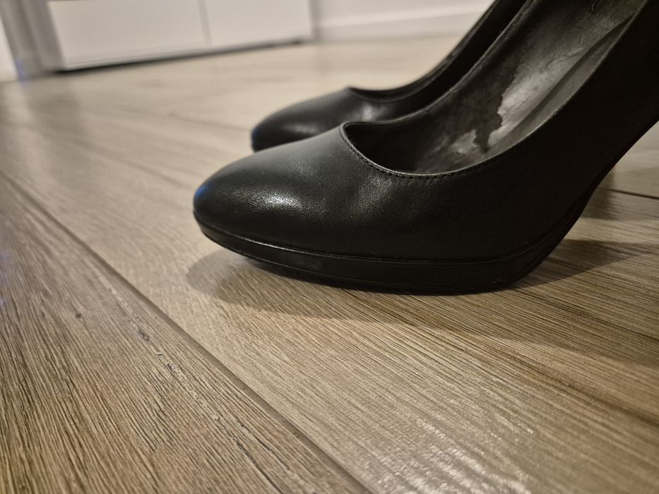 Pantofi piele Tamaris negri impecabili mărime 39