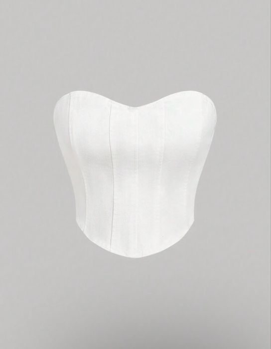 top tip corset alb