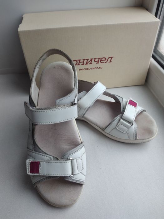 Сандалии девочковые "Юничел". 36 размер. кожа.