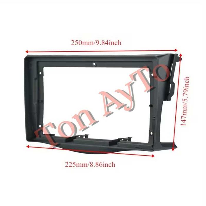 Адаптерна Рамка 9" инча Рав 4 Тойота Rav 4 Toyota 2007 - 2012 Андроид Android 2 дин 2 din