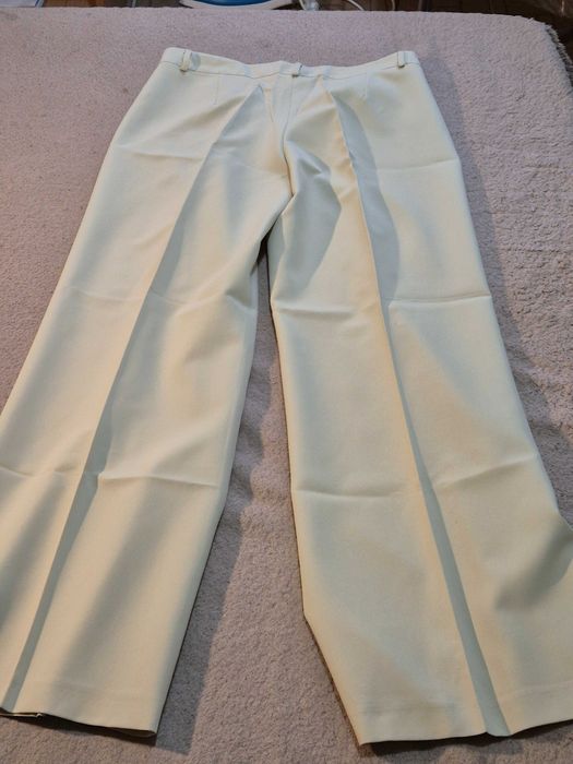 Pantaloni largi eleganți de damă, bej deschis, House of Art, Marime 50