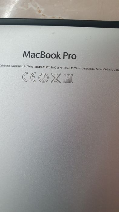 Macbook pro a1502 retina display,  i5, ssd, 128 gb