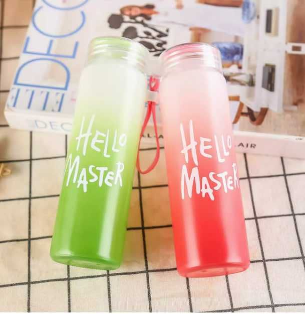 Градиентная цветная прозрачная стеклянная уличная портативная чашка