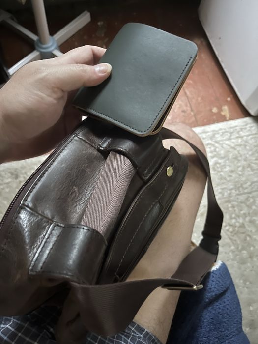 Кожаная сумка барсетка универсальная