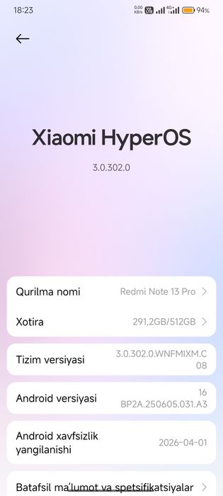 Redmi not 13 pro 512/12+12