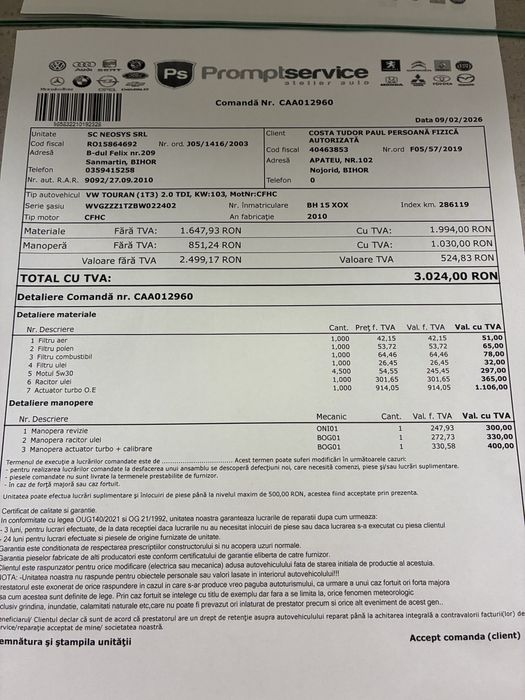 Vw touran 2.0 an 2011 - 7 locuri