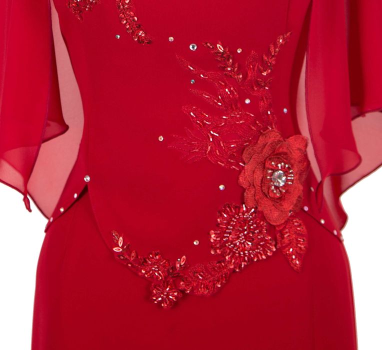 Rochie Rosie de Ocazie cu Paiete de Nunta, Botez, Soacra sau Nasa