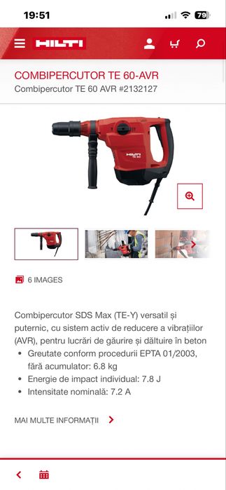 Rotopercutoare Hilti TE 50-AVR si TE 60 AVR -Noi