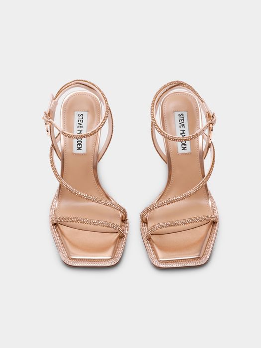 STEVE MADDEN оригинални златисти сандали на ток с камъни