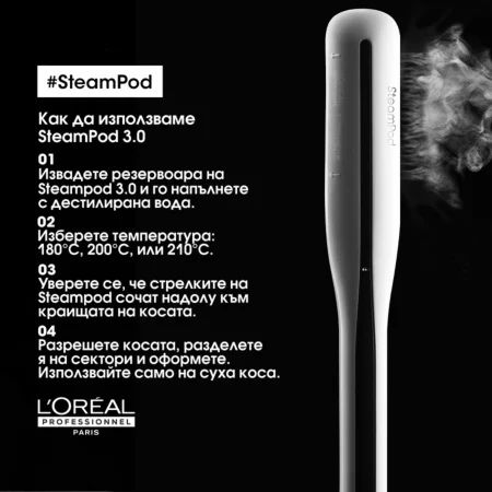 SteamPod 3.0 Loreal i Rowenta  Професионална преса за коса с пара за домашна употреба