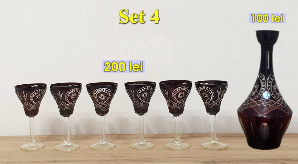Seturi pahare cristal pentru băuturi