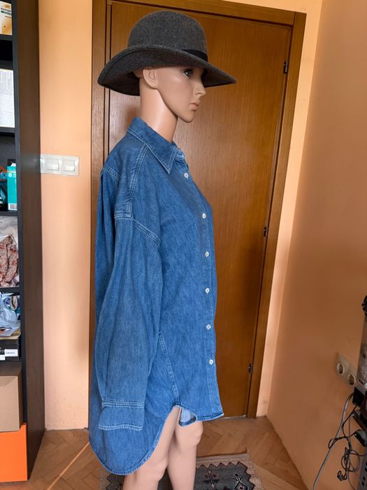 Дънкова зимна риза Arket, oversize модел