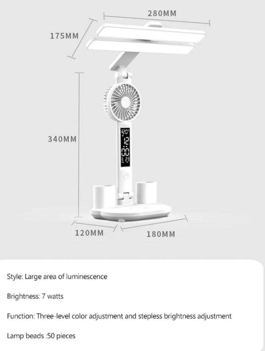 vand lampa led, cu ventilator, si ceas