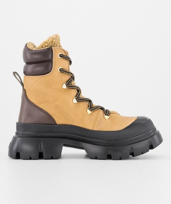 %ПРОМО%до 31.01!Karl Lagerfeld -№ 39–Дамски Кожени боти с еко вълна, Т