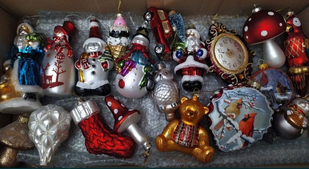 Ёлочные игрушки-бусы стекло