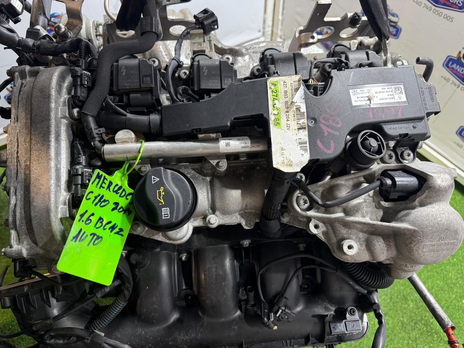 MOTOR COMPLET MERCEDES BENZ 1.6 BENZINA BlueEFFICIENCY 156 CP / 115 kW 274.910 / M274 2014-2021 (PUȚIN AVARIAT)