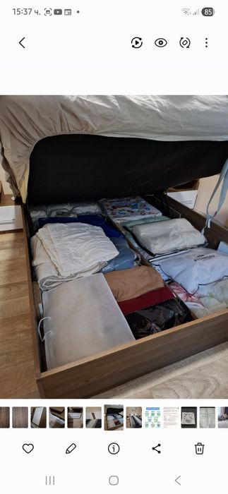 Легло-спалня 160/200 с матрак + топ матрак  WELLPUR