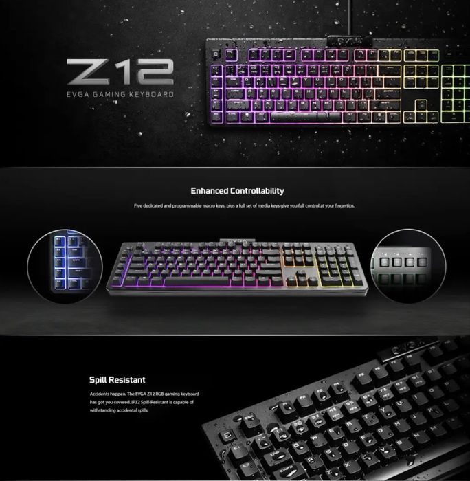 Геймърска клавиатура EVGA Z12 RGB