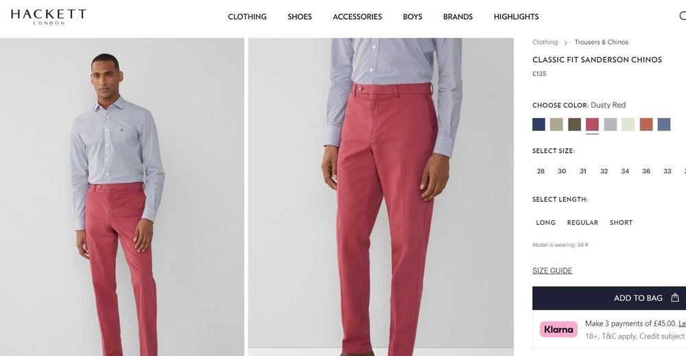 Pantaloni slim fit de lux M chino premium Hackett London NOI bumbac