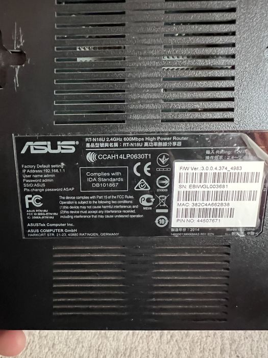 Router asus rtn 18u 2.4 ghz