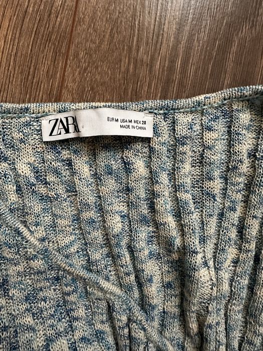 Zara платье вязанное хлопоковое