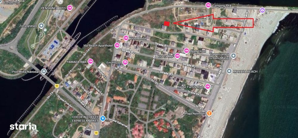 Teren de vanzare in Mamaia Nord la 400m de plaja - Deschidere de 28,4M