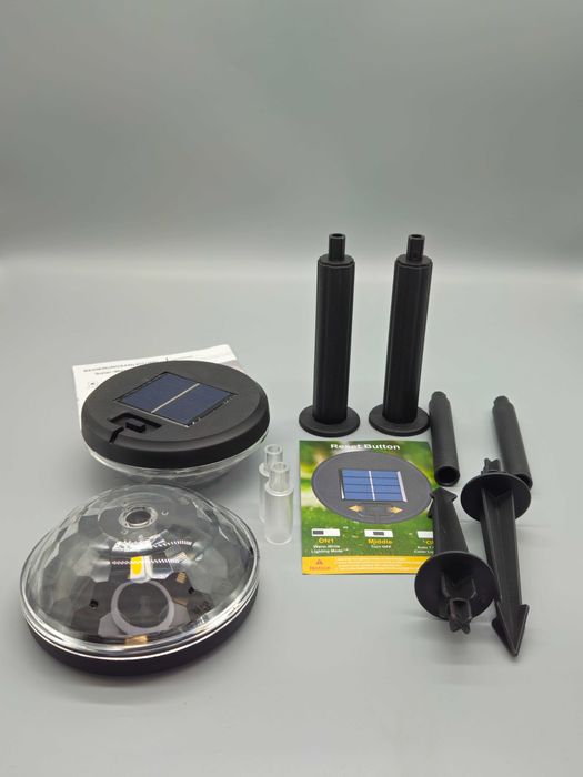 Соларни LED градински лампи с цветно и бяло осветление/2бр.!Топ цена!