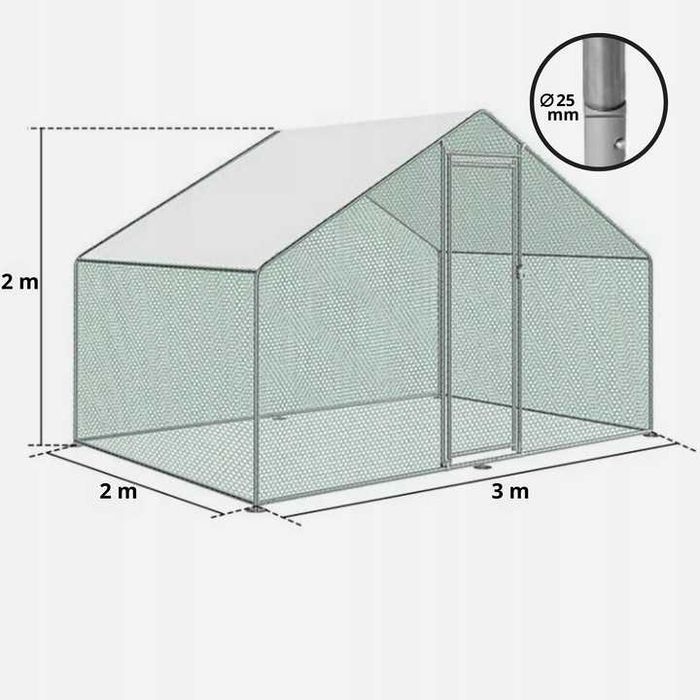 Птичарник 3х2м Клетка за пилета Кокошарник кокошарници клетки кокошки
