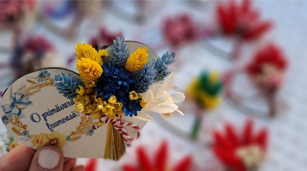 Martisor magnet inima lemn