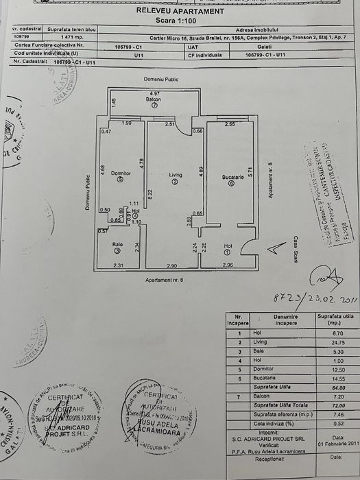 Apartament 2 camere bloc nou