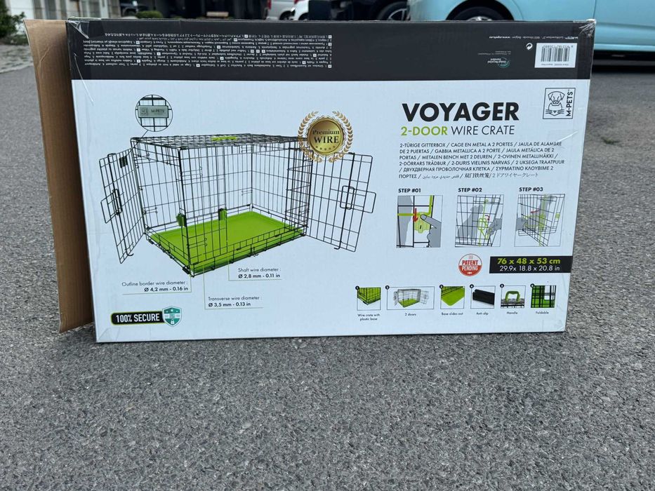 M-Pets Voyager сгъваема клетка с цветно дъно 76/48/53