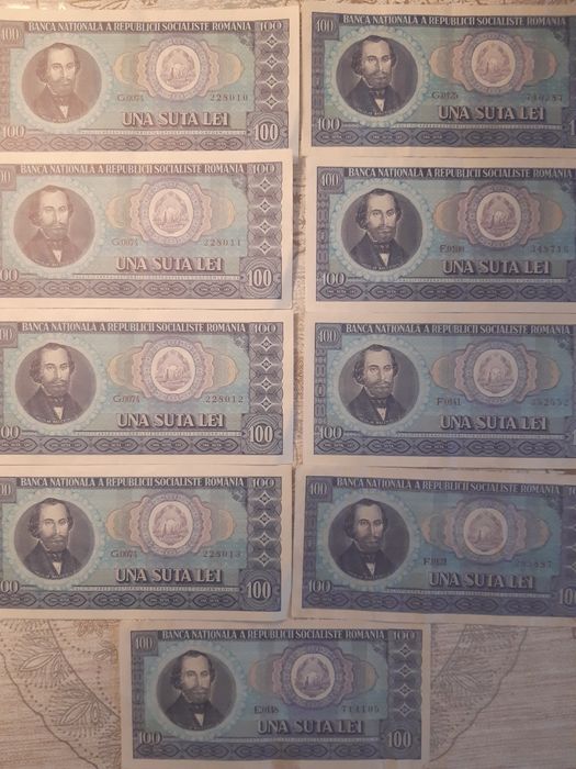Bancnote 100 lei 1966 seria a rare