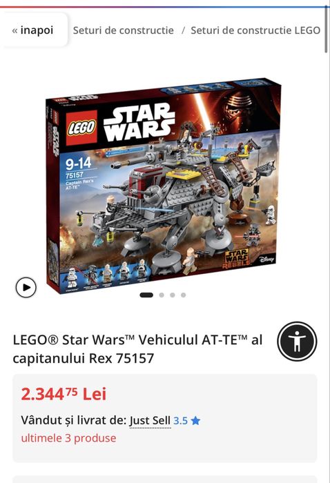LEGO® Star Wars™ Vehiculul AT-TE™ al capitanului Rex 75157