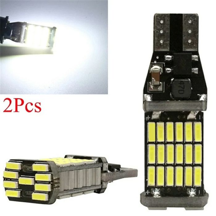 Bec Led T15-W16W/4014 Lumina Alb-Rece Sau Rosie Pe Bec(Can-Bus 100%)
