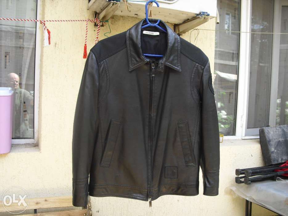 Original Gianfranco Ferre Italia geaca de piele neagra - Medium