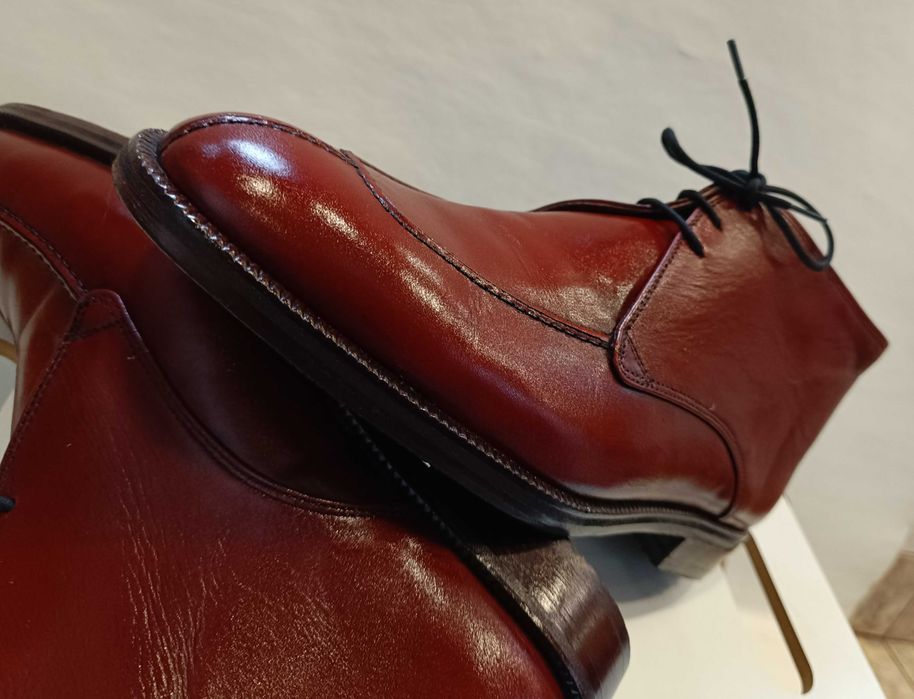 Ghete de lux 42.5 43 lucrate manual Dasthon Italy NOI piele naturala
