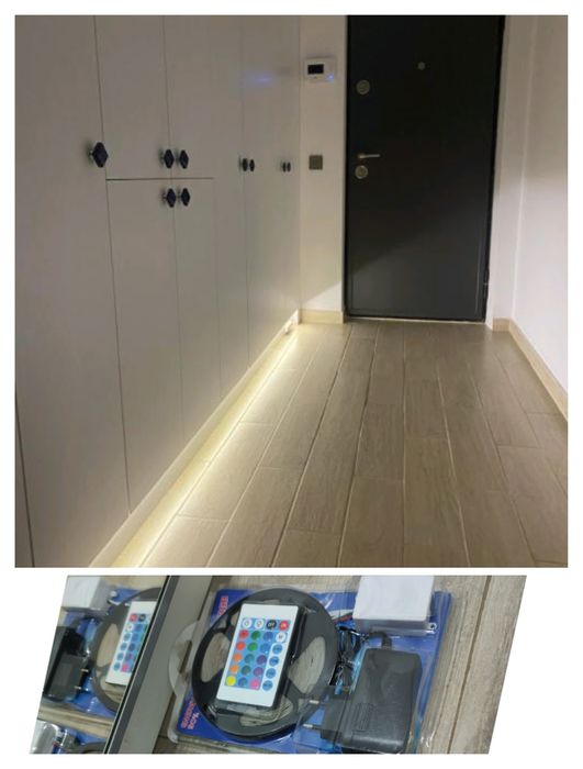 Banda Led 5m cu telecomanda și adaptor priza 220v , Set Complet