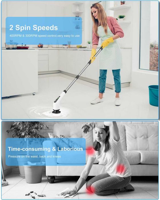 Leebein електрическа почистваща четка 360° с 8 накрайника