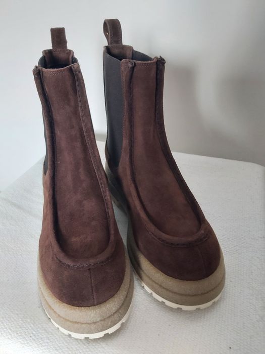 Трицветна ботуши Furla велур