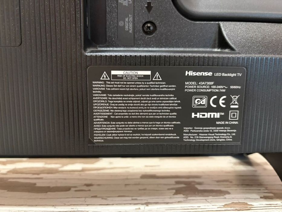 Продавам телевизор Hisense 43A7300F 43 инча 4K UHD