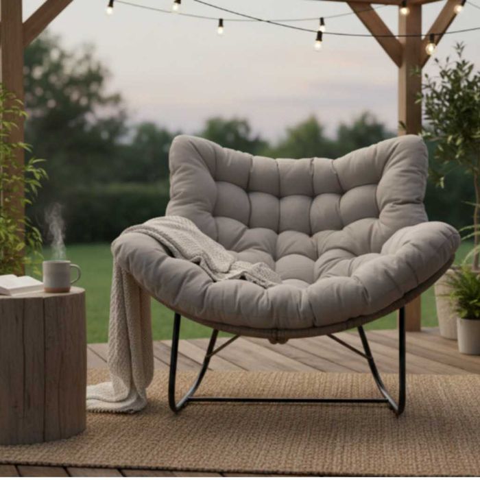 Люлеещ се стол Svinga - здрава стоманена рамка и мека възглавница